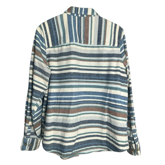 LL Bean Shirt Mens Large Flannel Serape Chamois Southwest Stripe Blanket Shacket - Picture 12 of 14